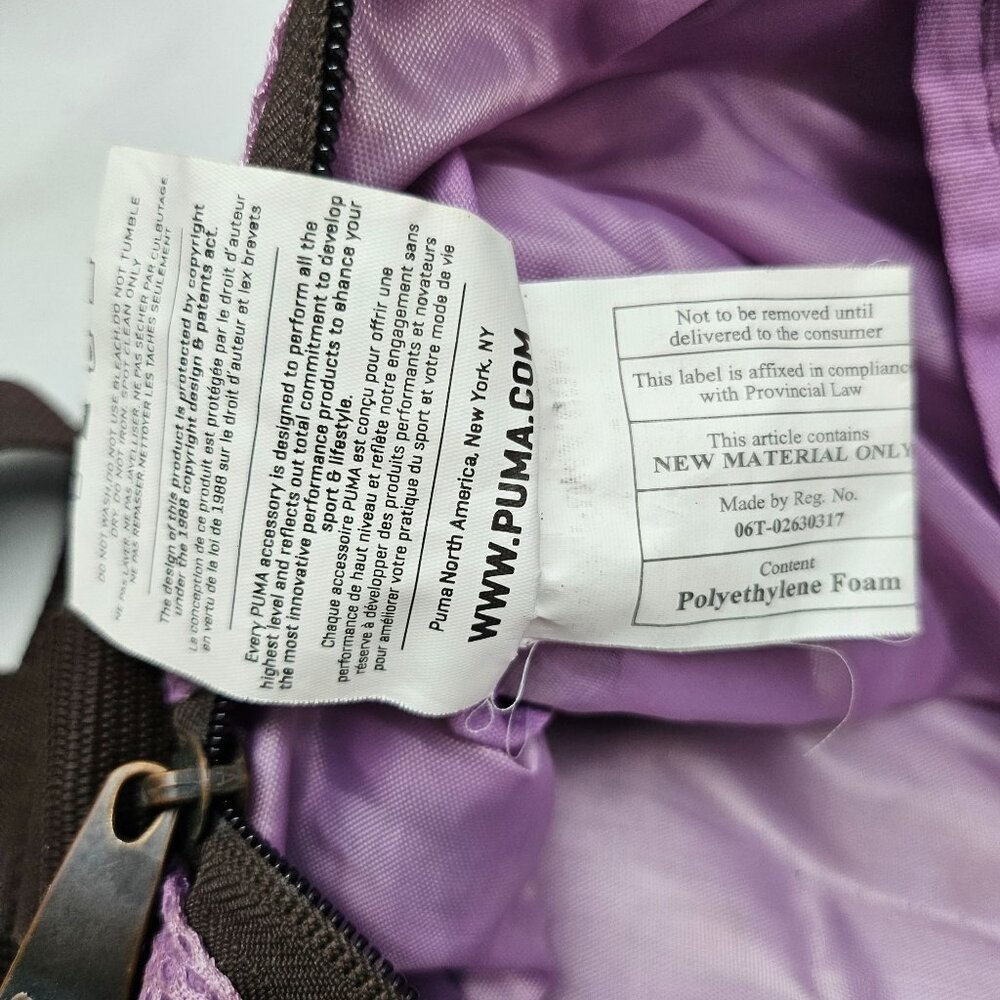 Puma Mesh Duffel Bag Purple Gym Pockets Shoulder Strap Handle - Picture 10 of 13